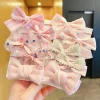 Cute Flower Gauze Plaid Bowknot Hair Bands for Kids
