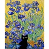 Van Gogh Irises And Black Cat-11CT Stamped Cross Stitch 40*50cm/15.75*19.69in