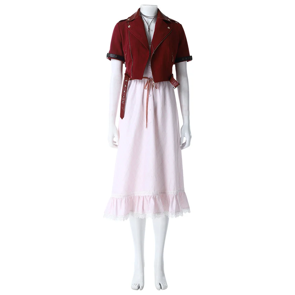 FF7 Aerith Gainsborough Cosplay Costume Outfit