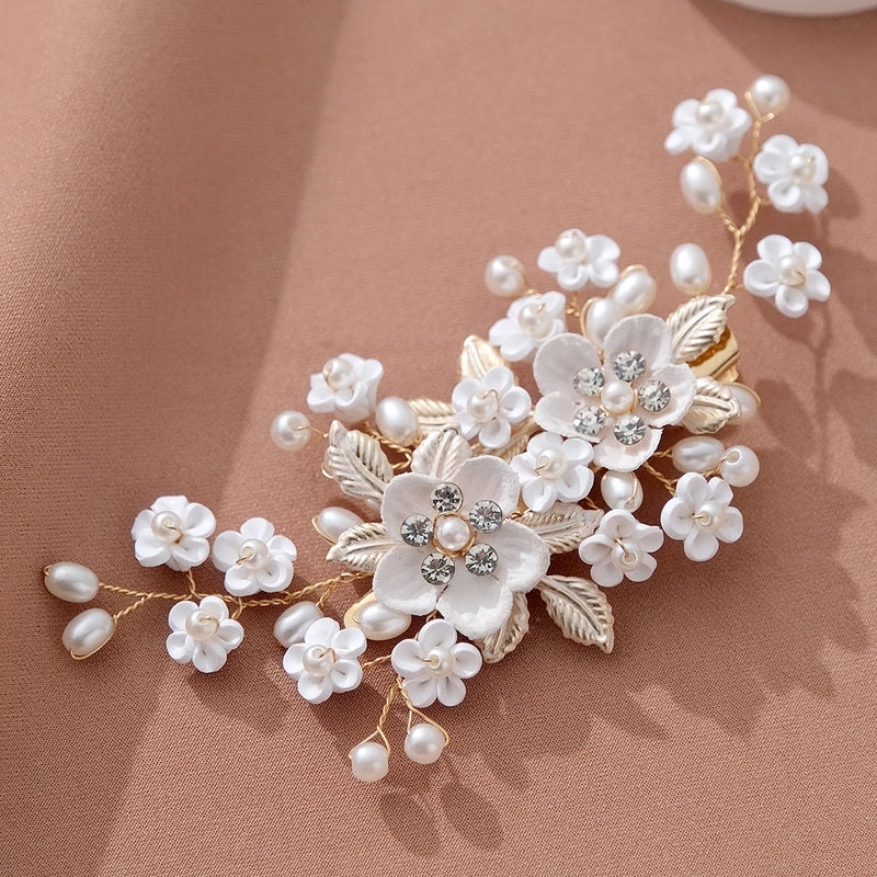 Women’s Pastoral Flower Rhinestone Hair Clip