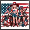 Independence Day Girl-11CT Stamped Cross Stitch 40*40cm tapestrymarket
