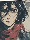 Mikasa Ackerman in Ruins Decorative Painting - Attack On Titan - Xingkong Studio