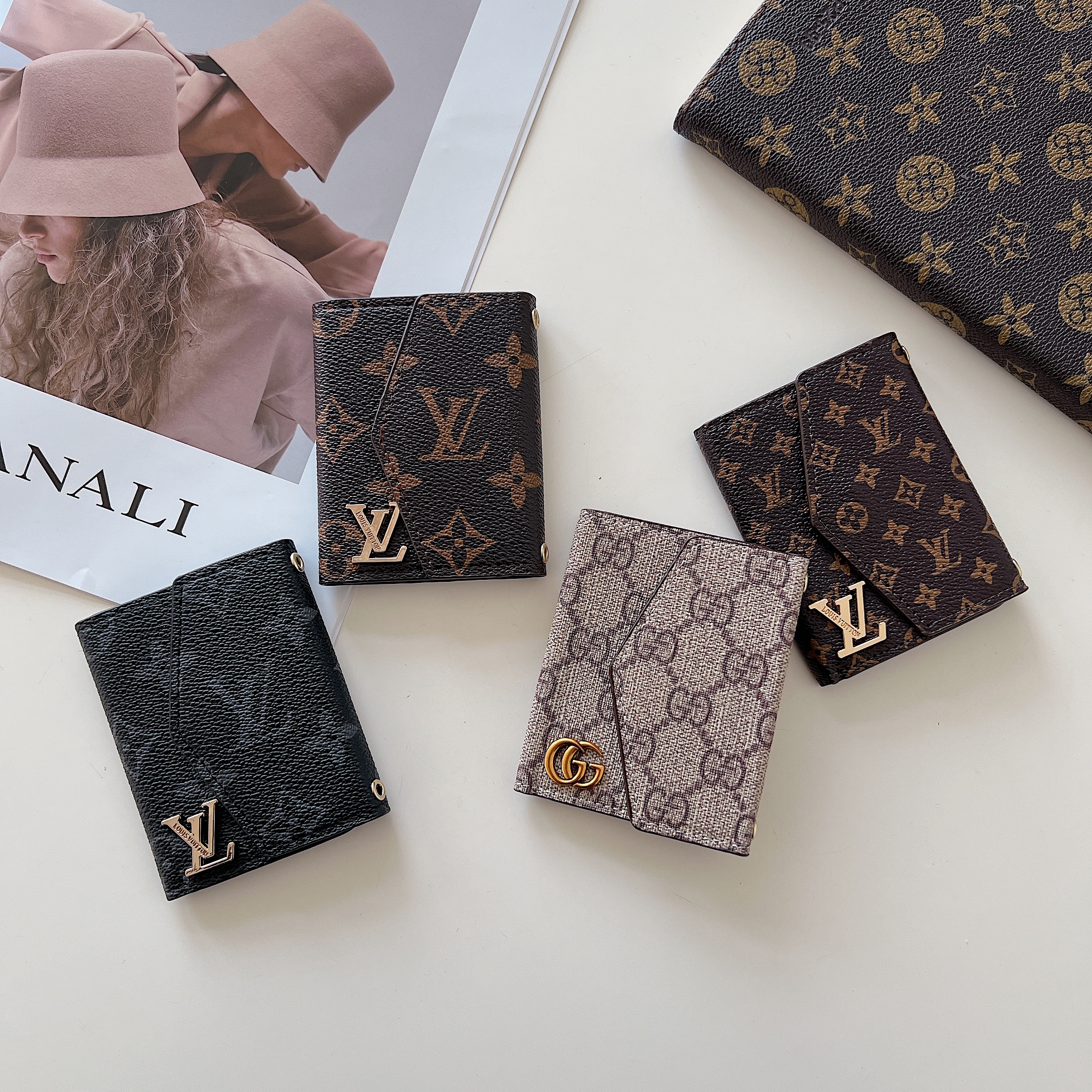 LV Canvas Monogram Accordion Gucci Ophidia GG Cardholder Wallet