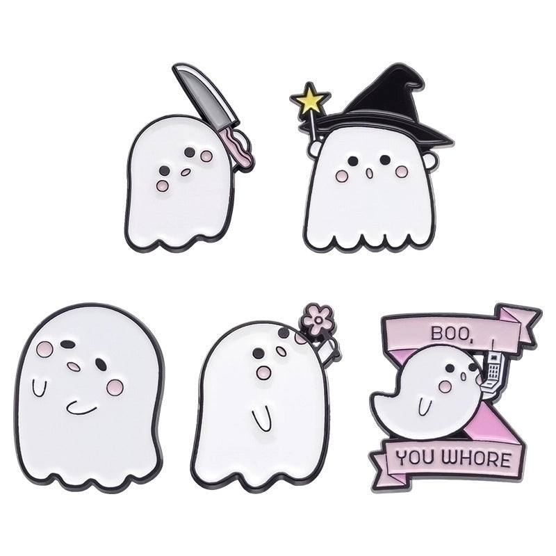 Cartoon Style Cute Pin Ghost Alloy Stoving Varnish Women’s Brooches