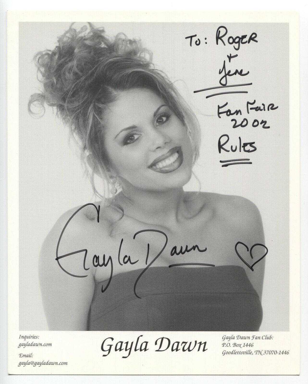 Gayla Dawn Signed 8x10 Inch Photo Poster painting Autographed Signature Country Singer