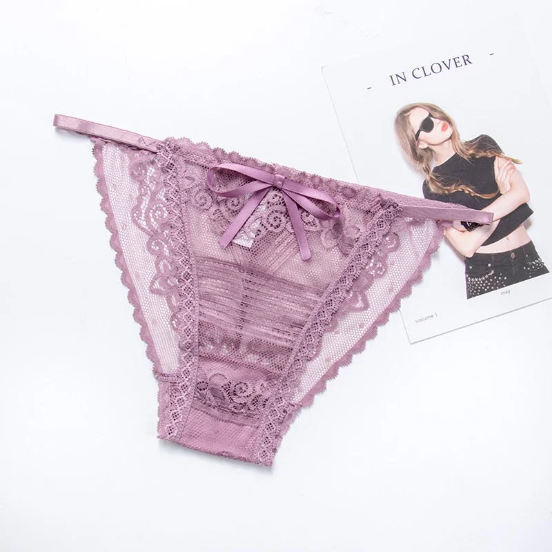 Woman Panties New Comfortable Bow Cotton Low-Rise Bikini G-string Female Lingerie Comfortable Underpants M-L