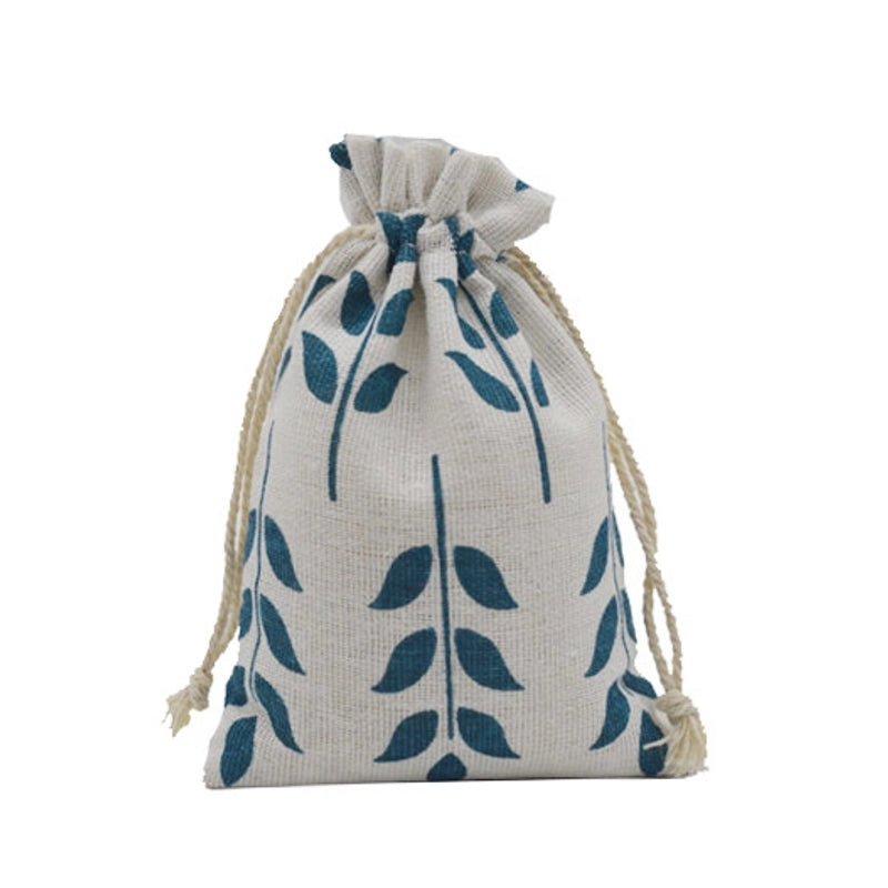 Printed Cotton Bag Cotton And Linen Drawstring Cloth Bag Mosquito Repellent Packaging Bag Jewelry Gift Storage Pastoral Style Small Bag