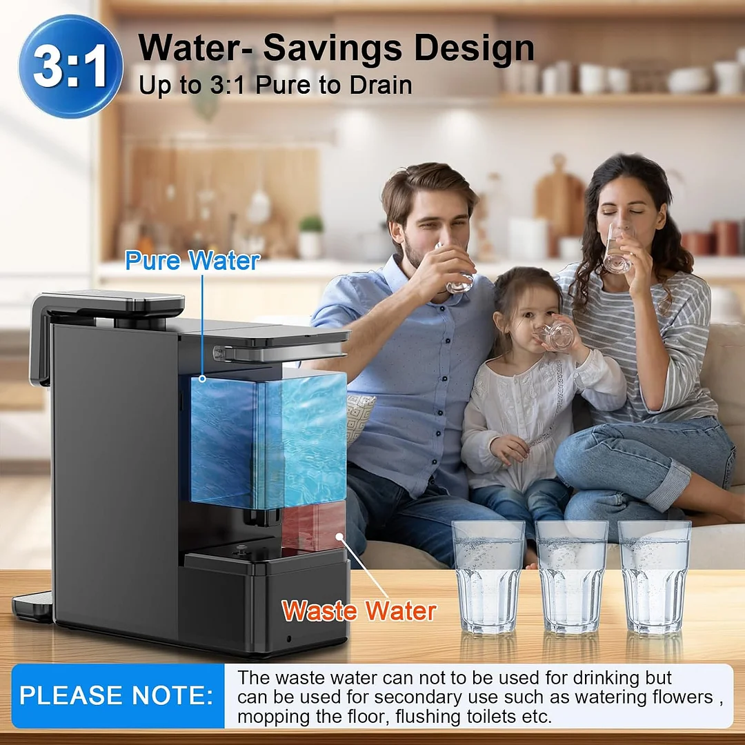 Reverse Osmosis Water Filter Countertop 6-Stage Reverse Osmosis System with UV TDS Monitor