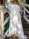 Irregular Clipping Off-The-Shoulder Maxi Dress