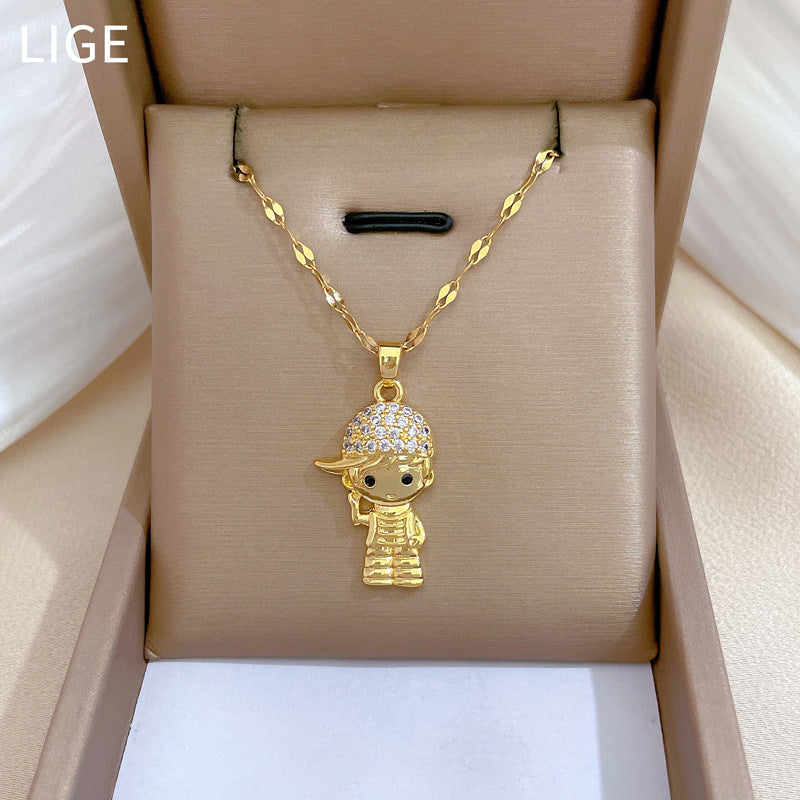 Moon Geometric Stainless Steel Stainless Steel Necklaces