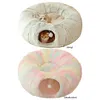 Winter Warm Cat Cave Round Foldable Cat House Long Plush Cat Tunnel Bed Cat Tube
