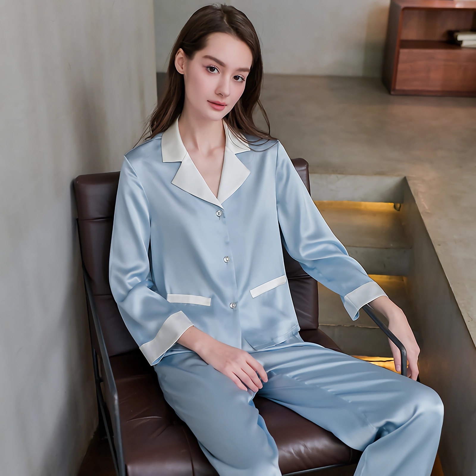 Silk Pajamas For Women Lapel Collar REAL SILK LIFE
