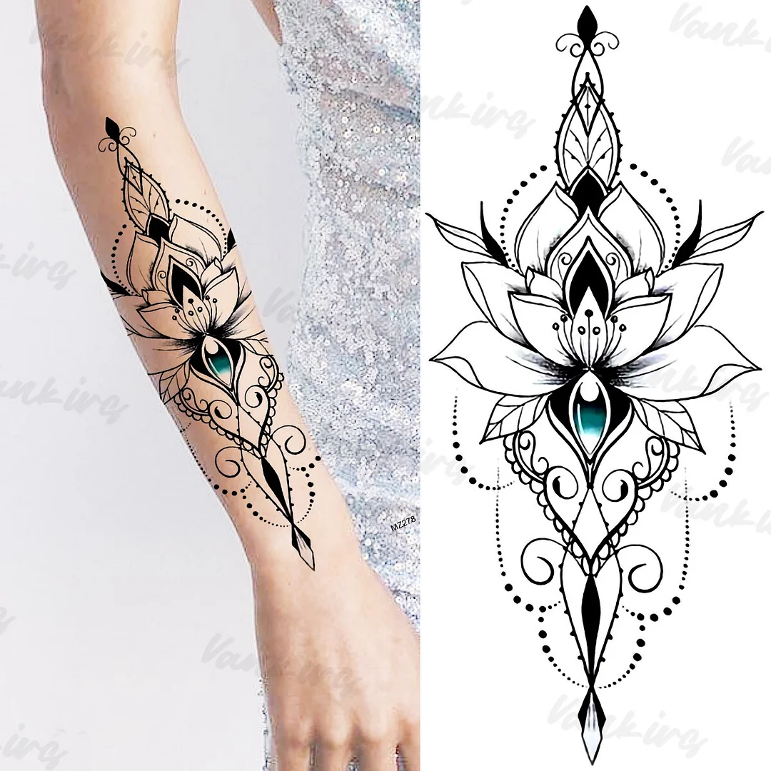 Sdrawing Flower Temporary Tattoos For Women Girls Realistic Lavender Butterfly Flower Fake Tattoo Sticker Forearm Body Tatoos 3D