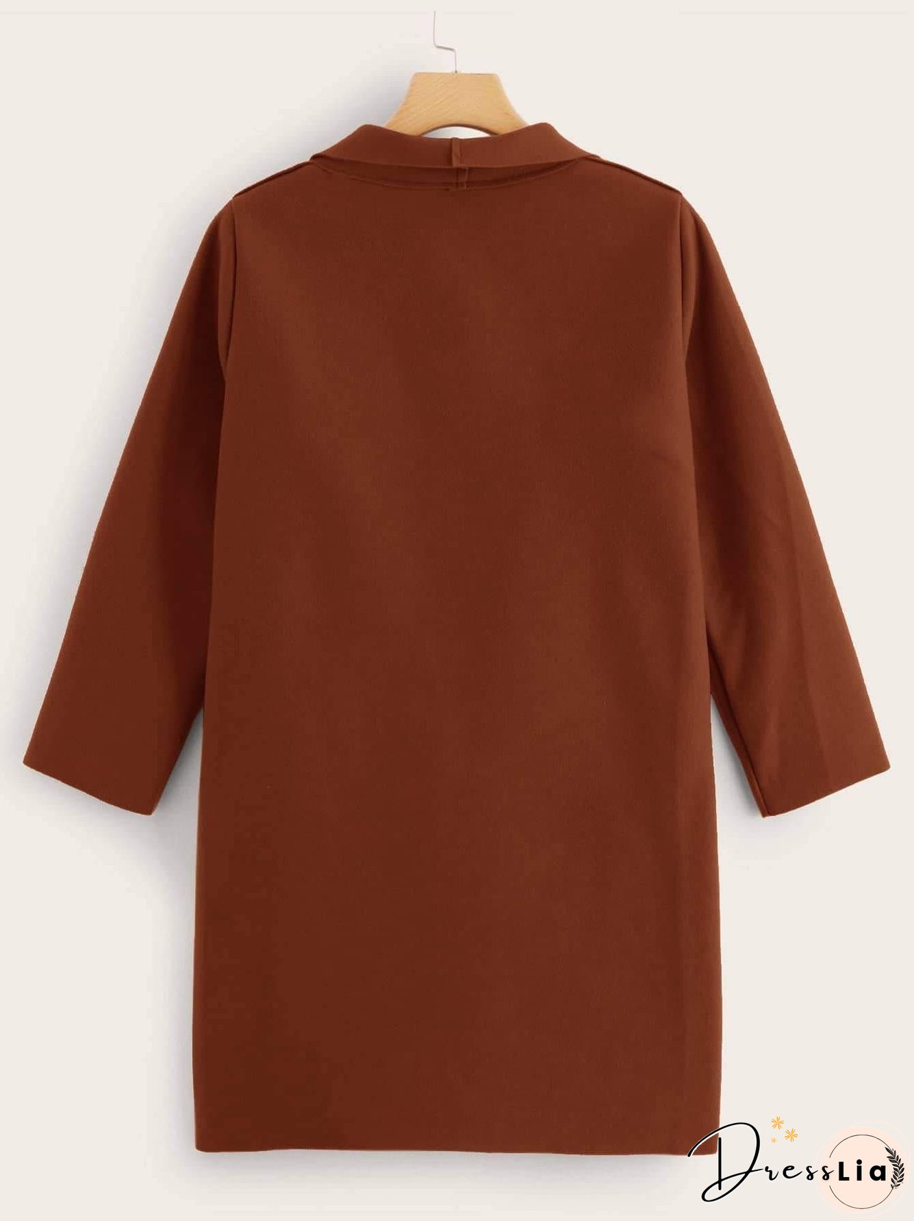 Solid Shawl Collar Dual Pocket Coat for Women