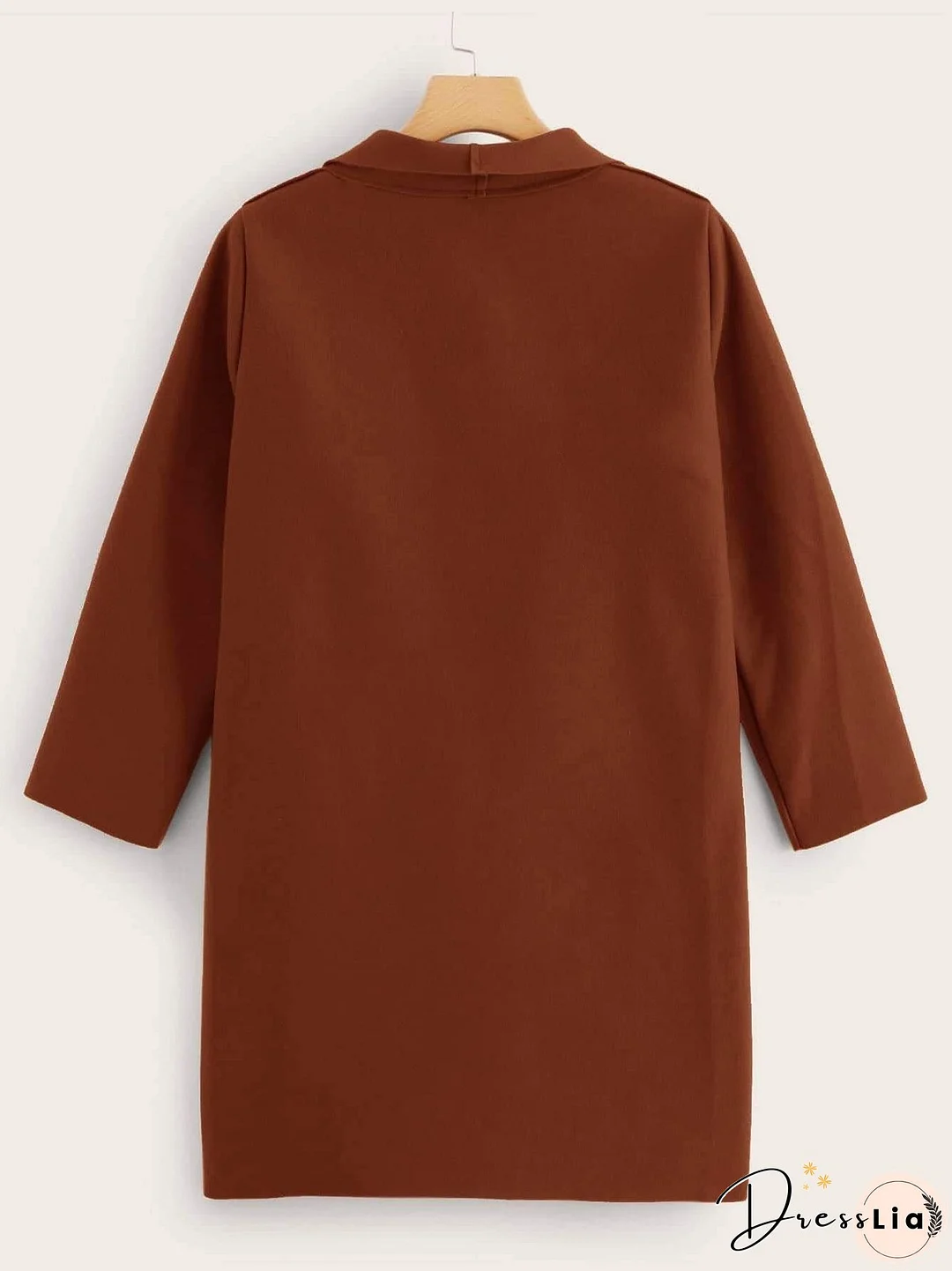 Solid Shawl Collar Dual Pocket Coat for Women