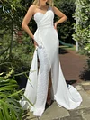 Asymmetric Split-Joint Off-The-Shoulder Wedding Maxi Dress