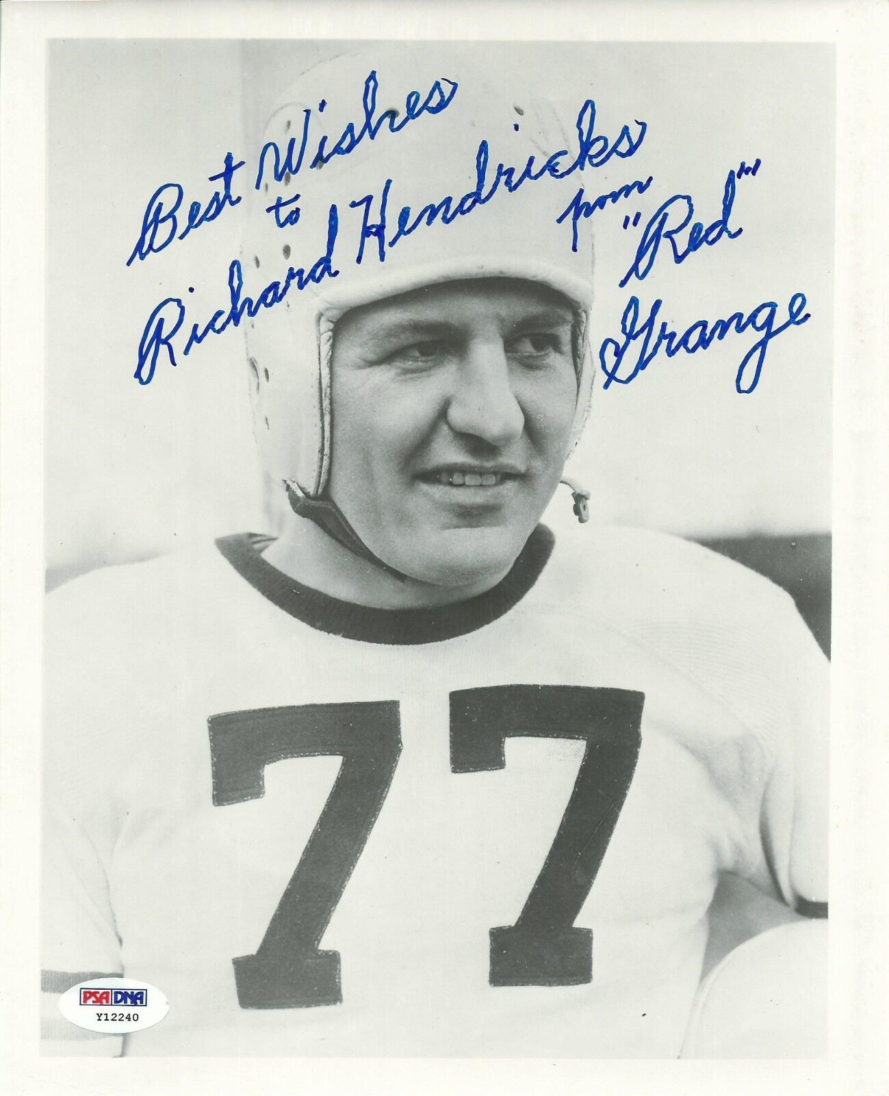 Red Grange Signed Bears Football 8x10 Photo Poster painting PSA/DNA COA Vintage Picture Auto'd