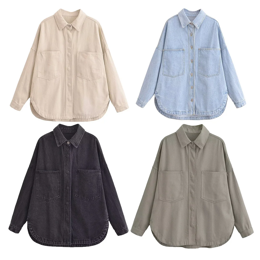 Nigikala Nigikala And Autumn 2025 New Women's Urban Casual Wash Denim Shirt Jacket Jacket M2