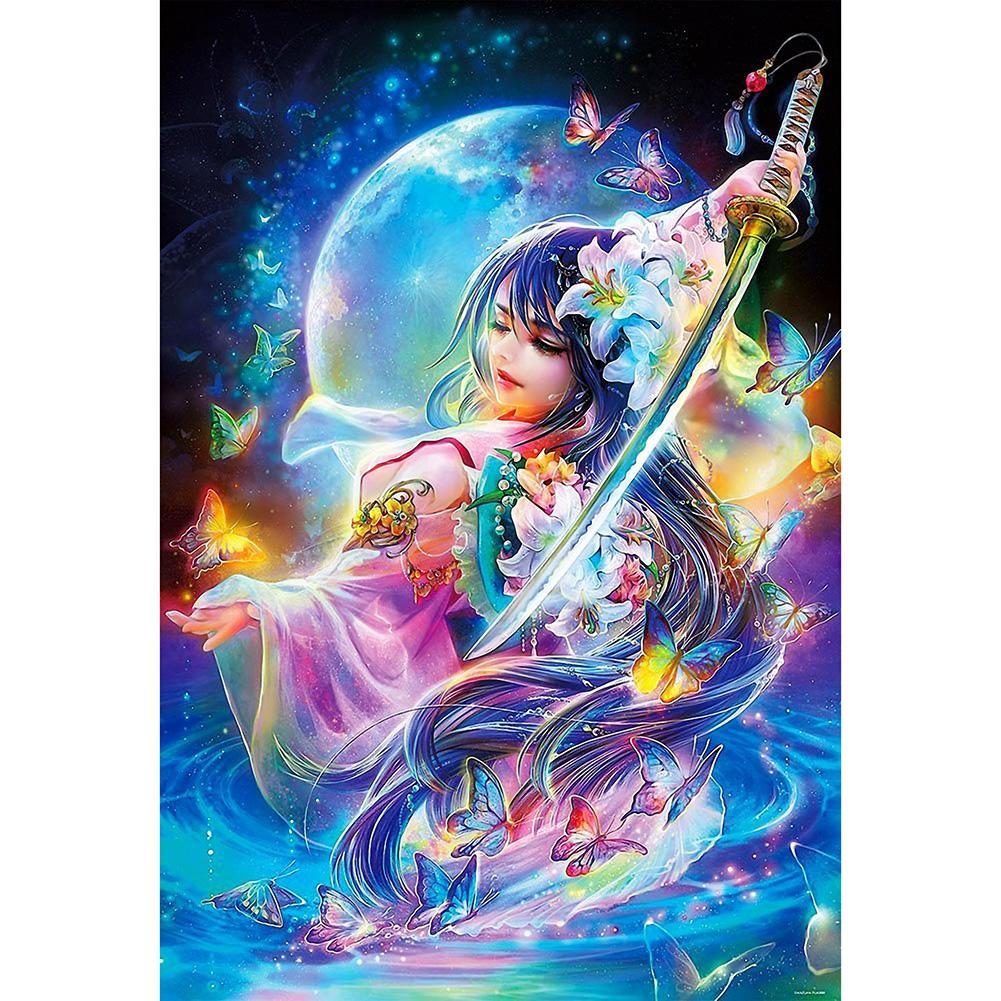 

40*30CM - Sword Fairy Girl - Round Drill Diamond Painting, 501 Original