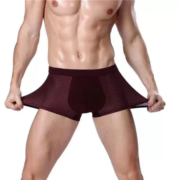 Aonga 5XL Plus Size Men's Panties Male Underpants Man Pack Shorts Boxers Underwear Slip  Bamboo Hole Breathable Modal  Mens Boxer aonga