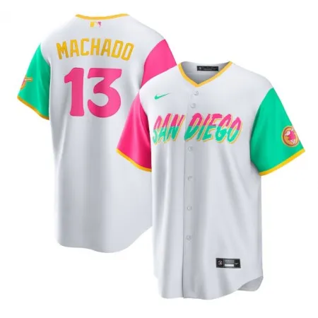 Youth San Diego Padres #13 Manny Machado 2022 White City Connect Stitched Baseball Jersey F50Y