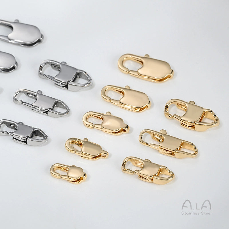 1 Piece 6*11mm Titanium Steel Solid Color Polished Jewelry Buckle Jewelry Accessories