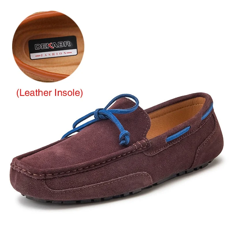 DEKABR Genuine Leather Men Shoes Luxury Brand Casual Slip On Formal Loafers Men Moccasins Male Driving Shoes Warm Loafers