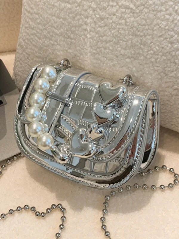 Beaded Shiny Split-Joint Crossbody Bags Bags Accessories Bags