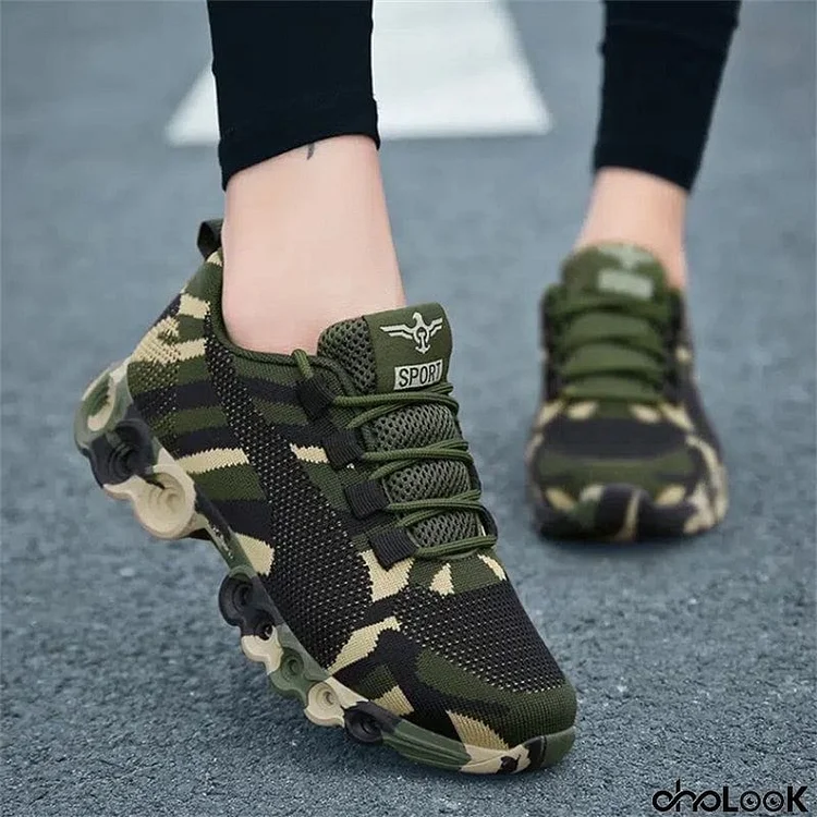 Casual Low Heels Camouflage Print Sneaker for Women