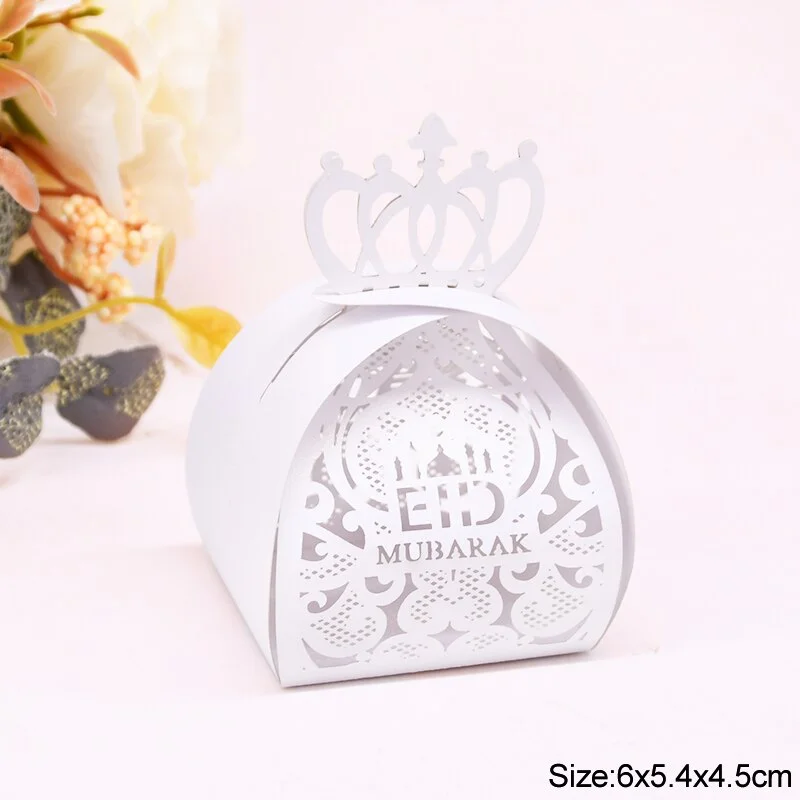 10/20pcs EID Mubarak Chocolate Candy Box Cookie Gift Packaging Boxes Bag Ramadan Kareem Decoration Islamic Muslim Party Supplies