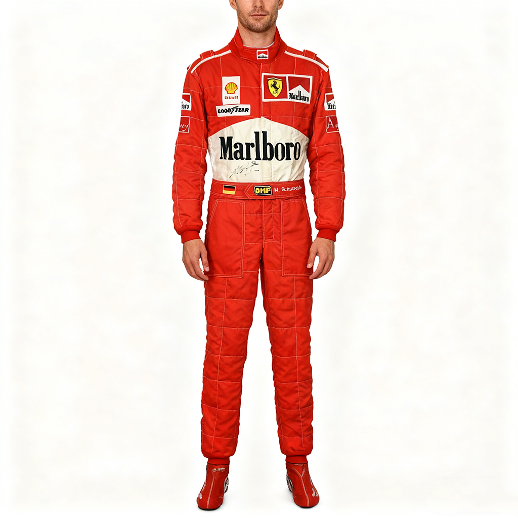 Men's Red Racing Print Jumpsuit