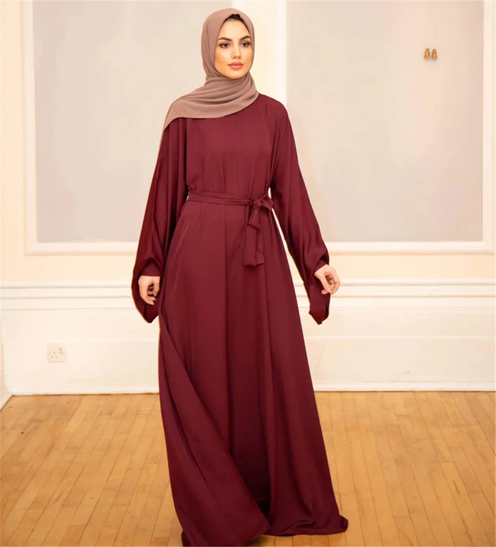 Uveng Basic Solid Color Robe Dress Dresses