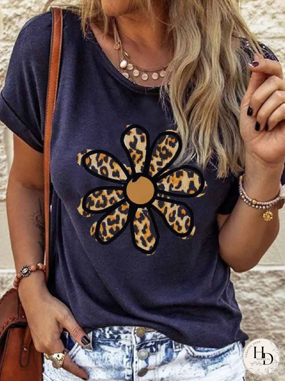 Short Sleeve Crew Neck Casual T-shirt