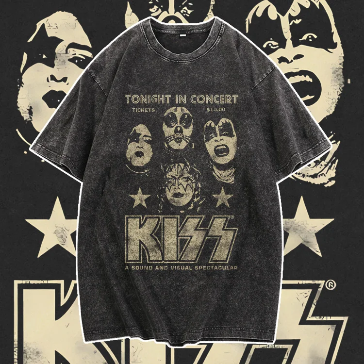 Davidhawaii100% Cotton Casual Men's Trendy Vintage Rock Street T-Shirt - 100% Cotton