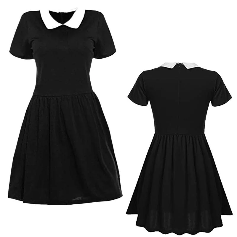 Buzzdaisy The Addams Family Wednesday Addams Cosplay Dress Halloween Fancy Skirt