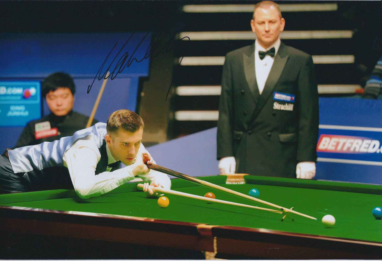 Mark SELBY SIGNED 12x8 Photo Poster painting Autograph COA AFTAL Jester From Leicester SNOOKER