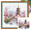 Pavilions-11CT Stamped Cross Stitch 40*40cm/15.75*15.75in tapestrymarket