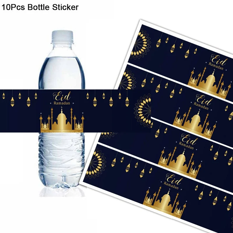 1set Eid Mubarak Disposable Tableware Paper Plates Cups for Ramadan Kareem Decoration Islamic Muslim Festival Party Supplies