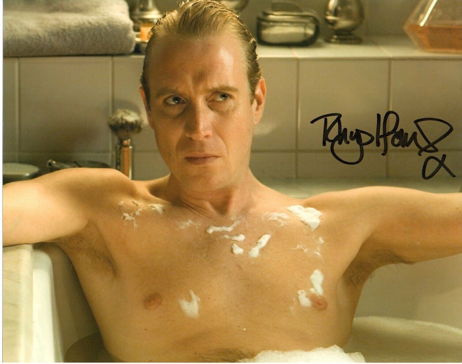 Rhys Ifans Signed 10 by 8 inches Genuine Signature Photo Poster painting