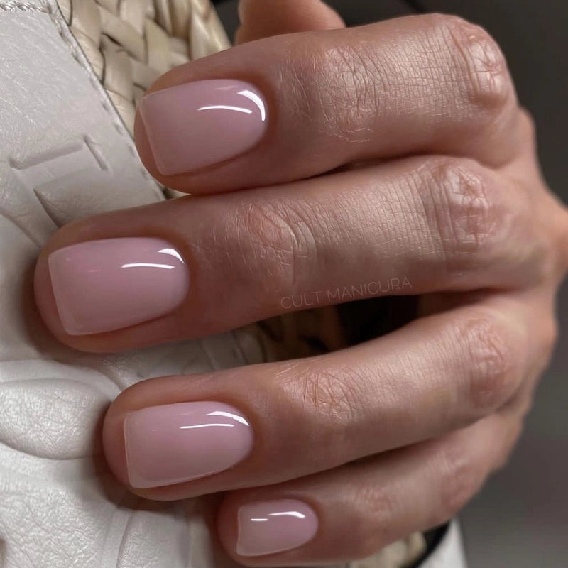 French Style Minimalist Solid Color Plastic Nail Patches 1 Set