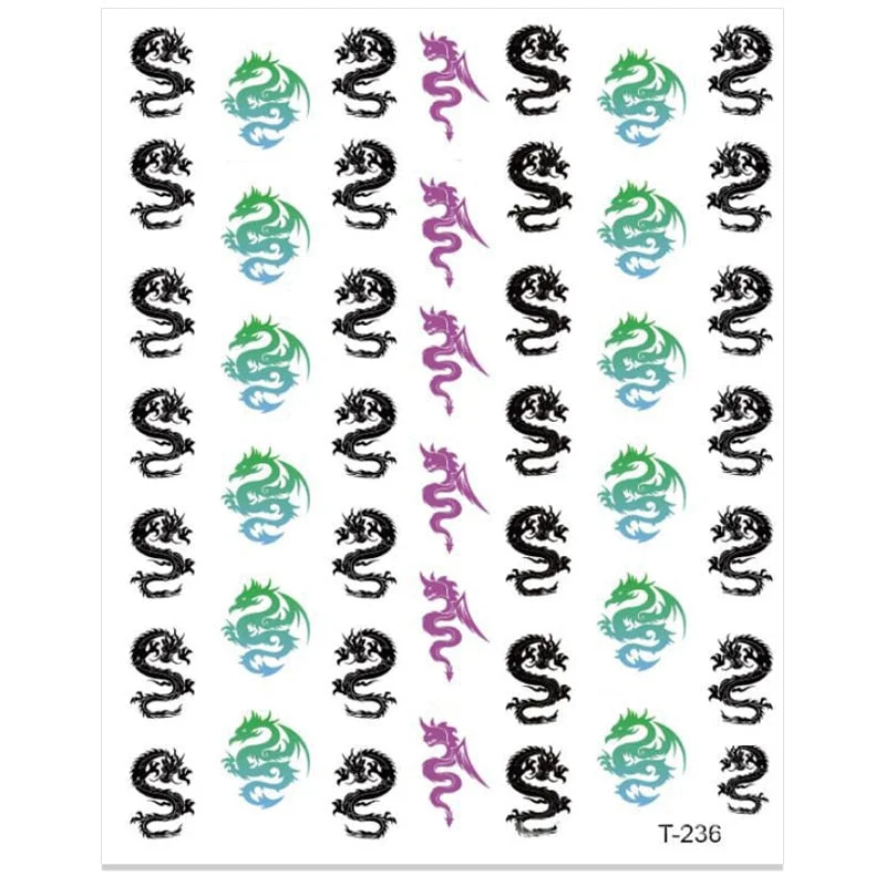Colorful Gold Green 3D Snake Design Stickers Dragon Women Love Nail Art Slider Gel Polish Decal Decoration For Nail Manicures