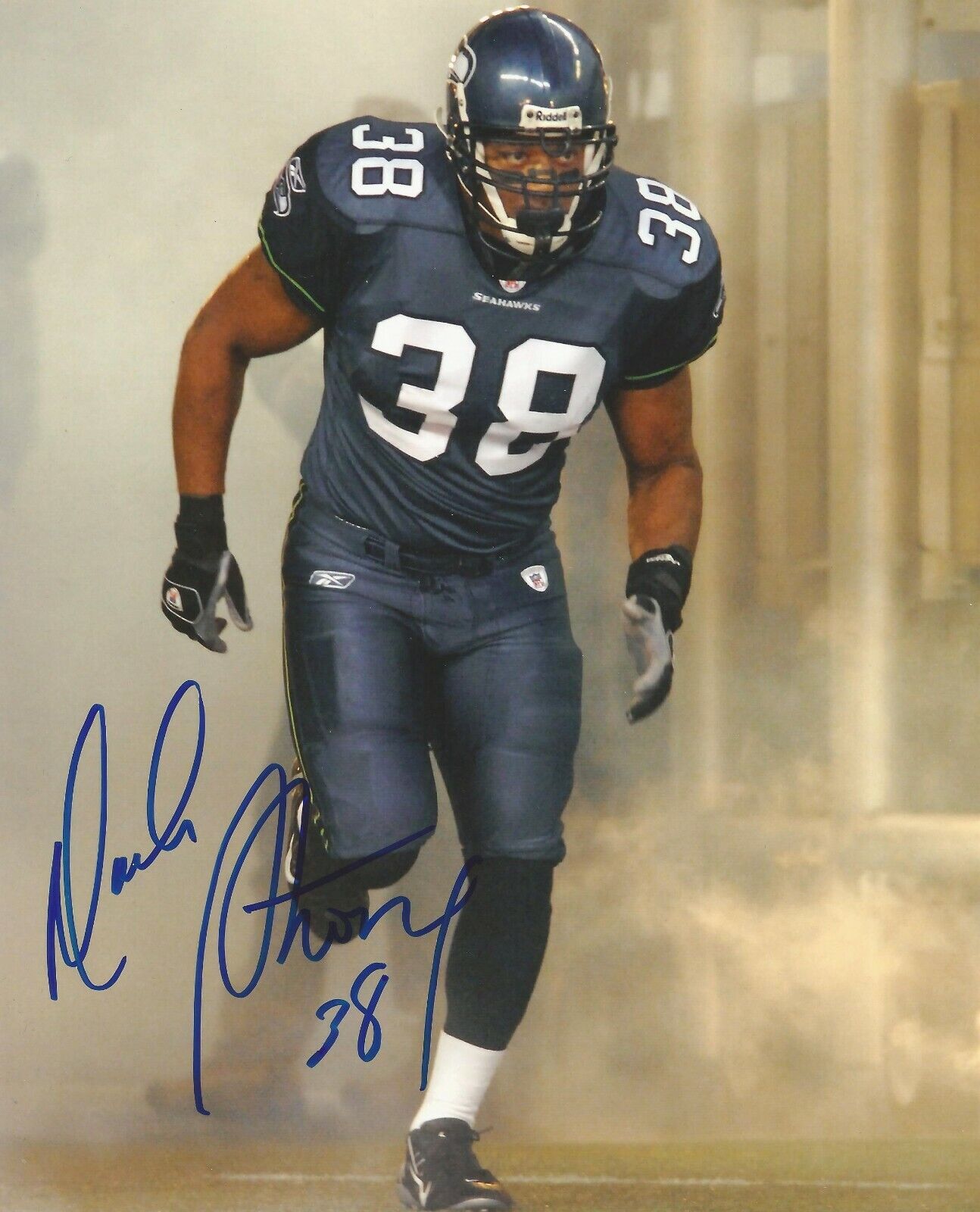 MACK STRONG SIGNED SEATTLE SEAHAWKS 8x10 Photo Poster painting - #3 with PROOF