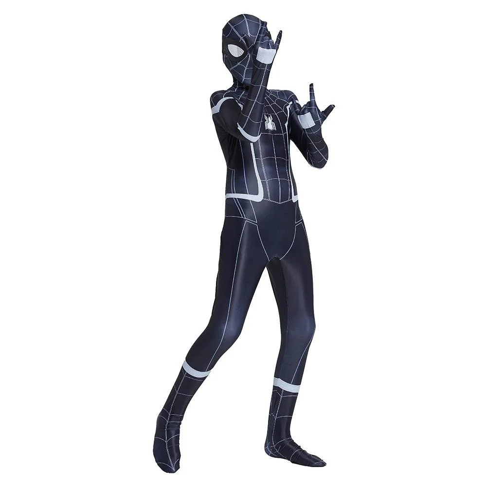 Kids Spider-Man: Homecoming Cosplay Jumpsuit Black Spider-Man Superhero Zentai Bodysuit Halloween Costume