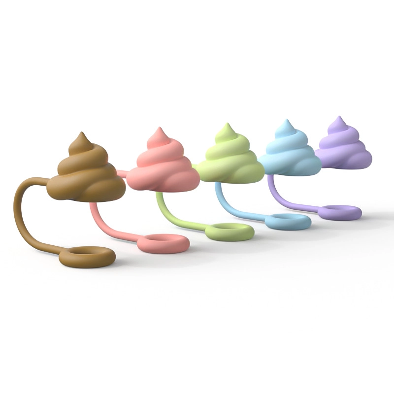 Cute Cartoon Silica Gel Straw Decorative Cap 1 Piece