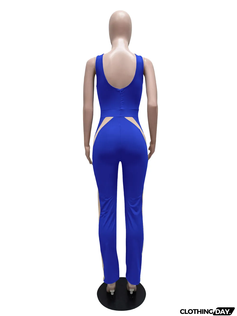 Fashion Patchwork Milk Silk Jumpsuit