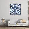 (Stamped/Counted) Blue And White Porcelain-Cross-14CT Cross Stitch 40*40cm/15.75*15.75in