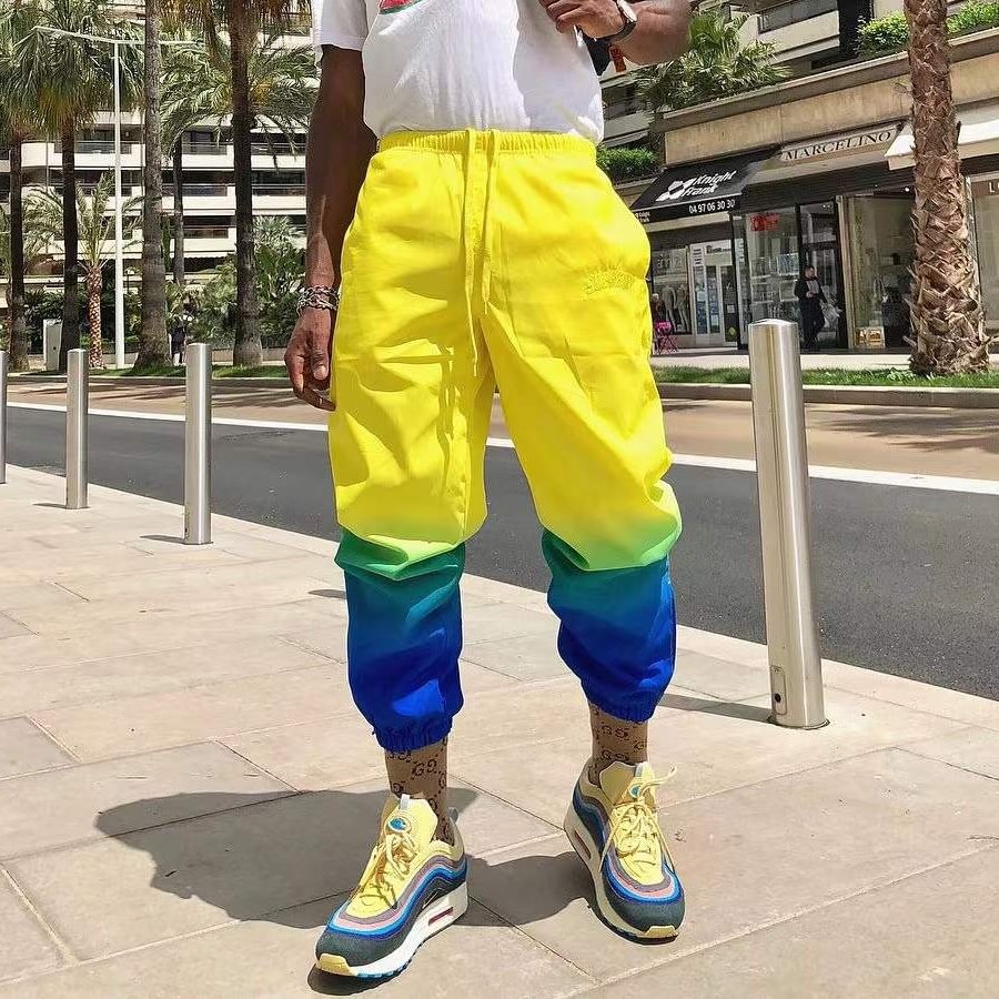 Casual gradient street track pants