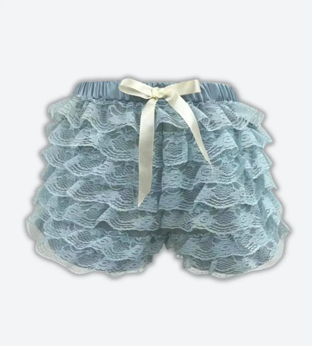 Brownm Lace Ruffled Shorts