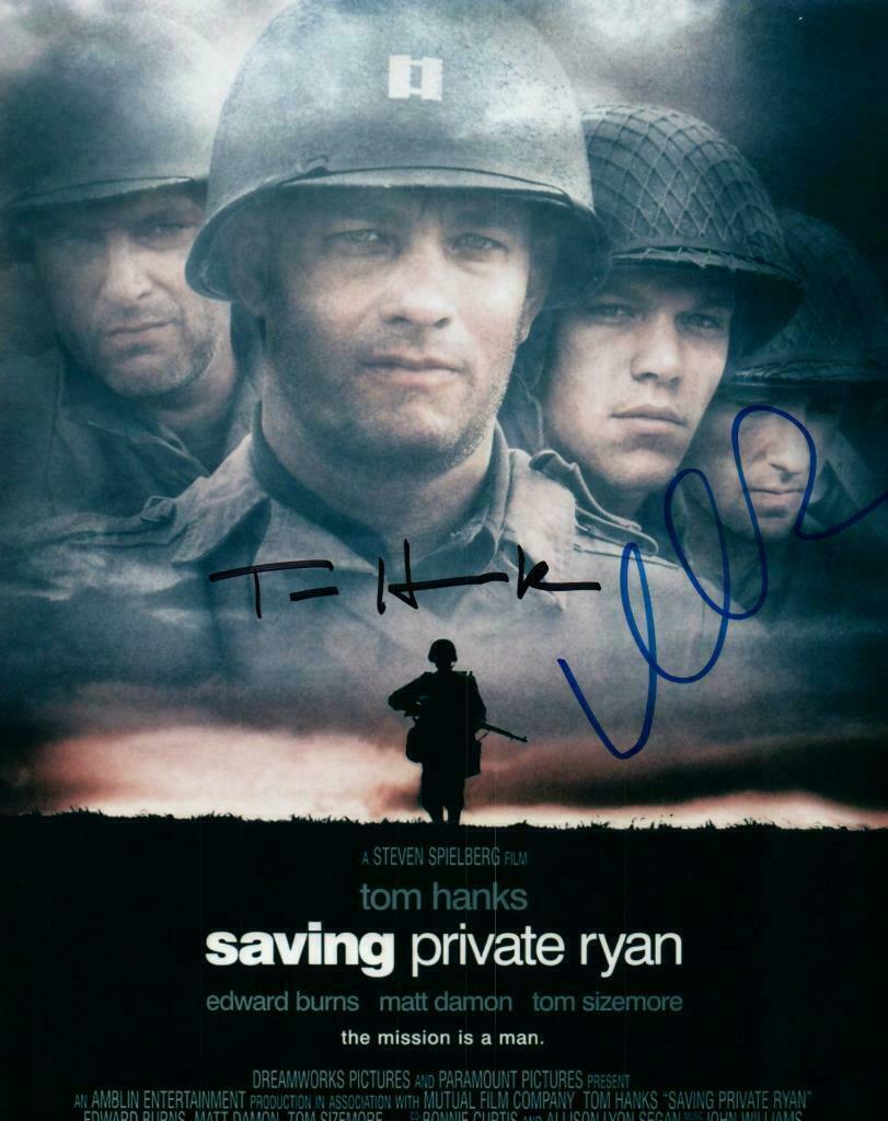 Tom Hanks / Matt Damon Autographed Signed 8x10 Photo Poster painting ( Private Ryan ) REPRINT