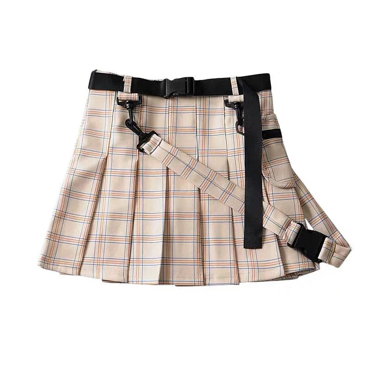 Pleated Plaid Skirt Frances